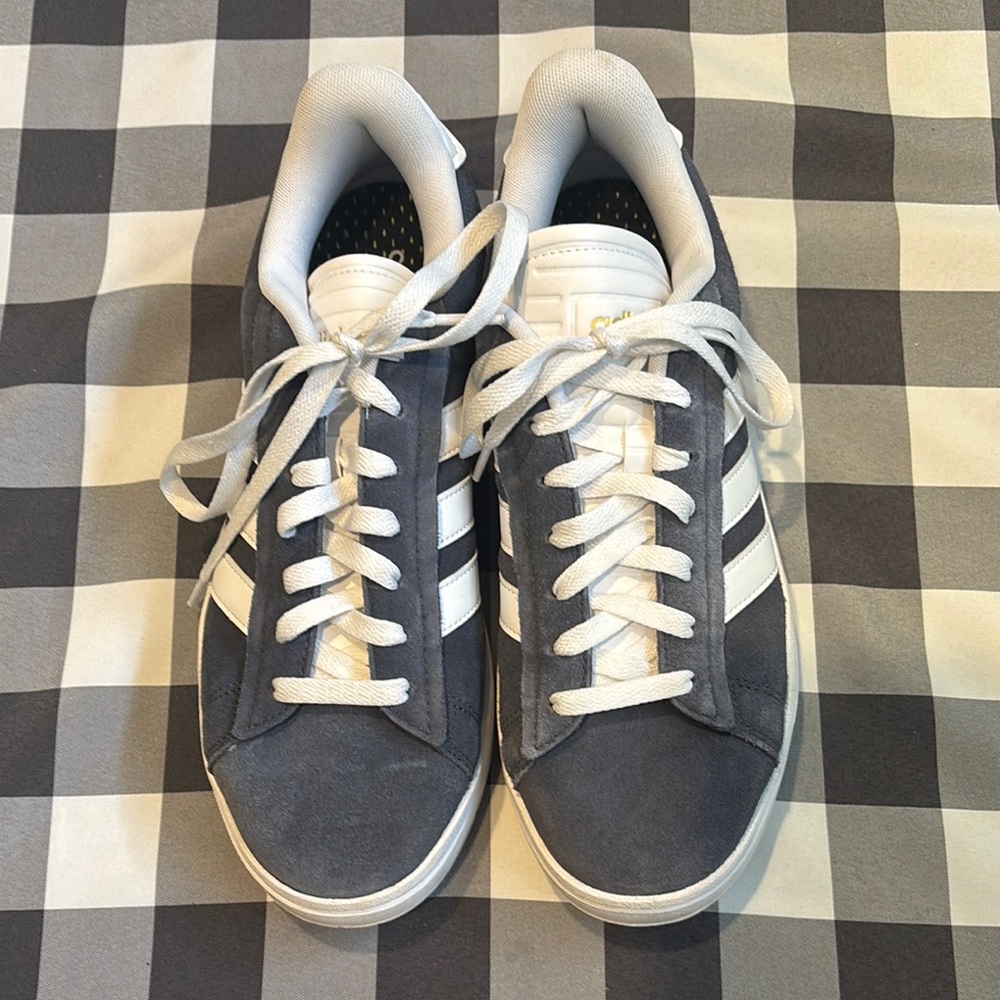 Adidas White and Blue Sneakers Classic Design